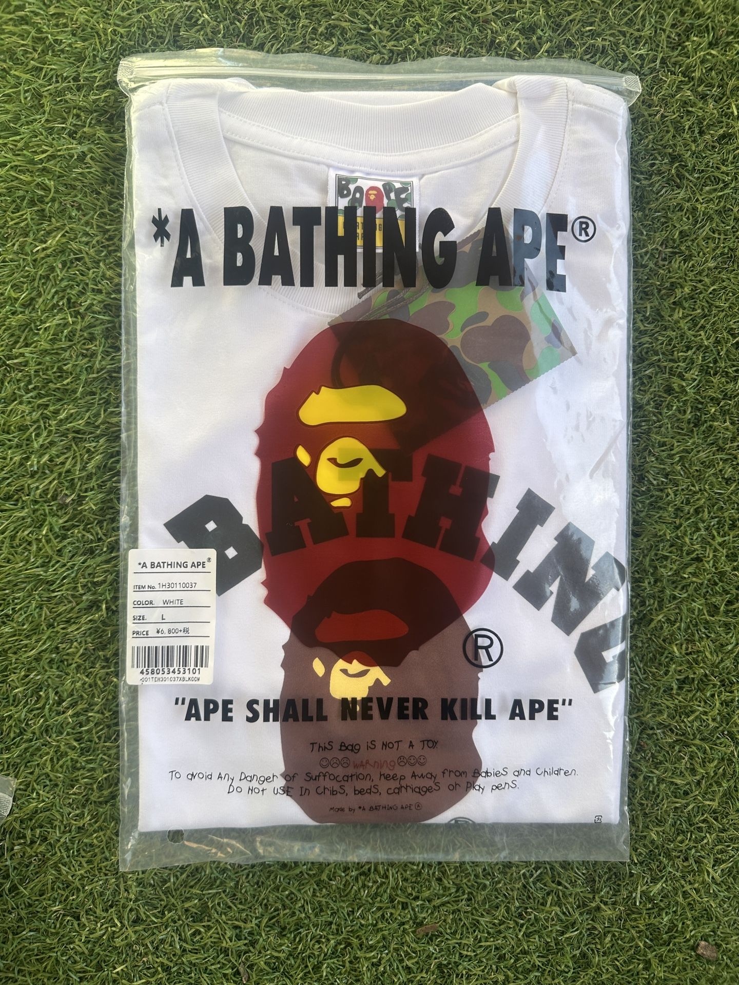 White Bape T Shirt Large