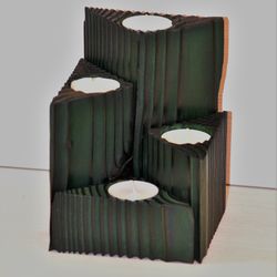 Shou Sugi Ban Candle Holder Set