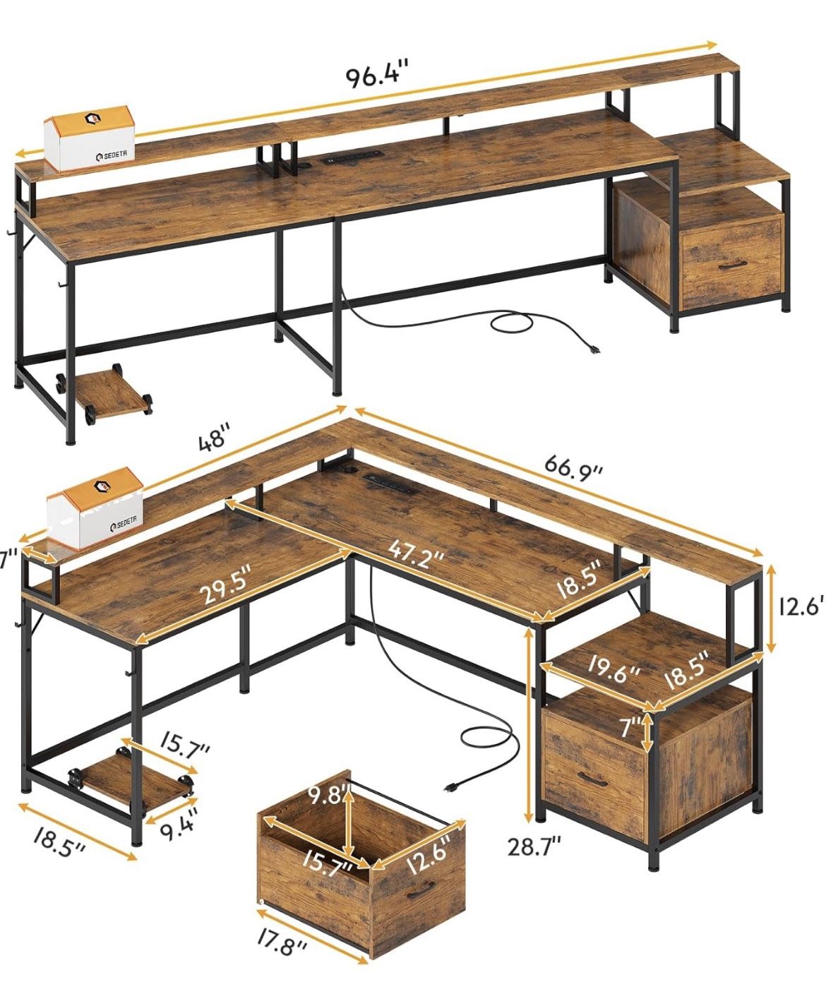 Light Brown Corner Table  
