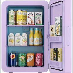 Light Blue 22L/30Cans Mini Fridge for Bedroom