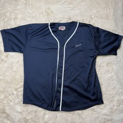 Vintage Nike Mesh Button Down embroidered Jersey Mens XL