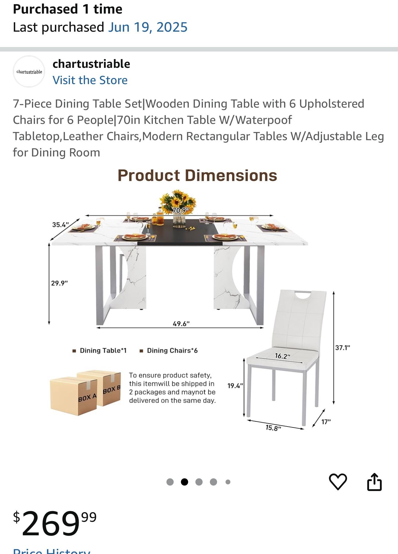 Dining Table Set New In Box