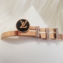 Rosegold Stainless Steel Lv Fashion Bracelet 