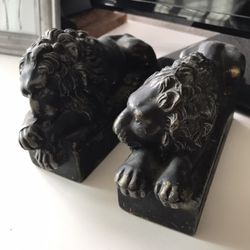 Vintage Lion Bookends Vintage Antique Lion Statue Bookends