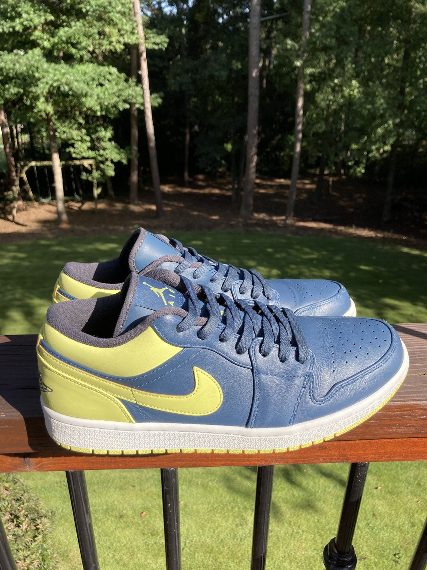 RARE Air Jordan 1 Low Blue Electric Yellow Size 11