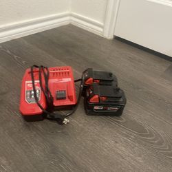 Milwaukee Fast Charger And 2 Batteries