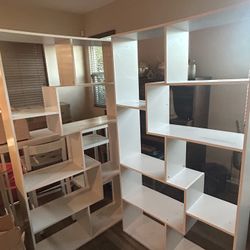 Two White Bookshelves 