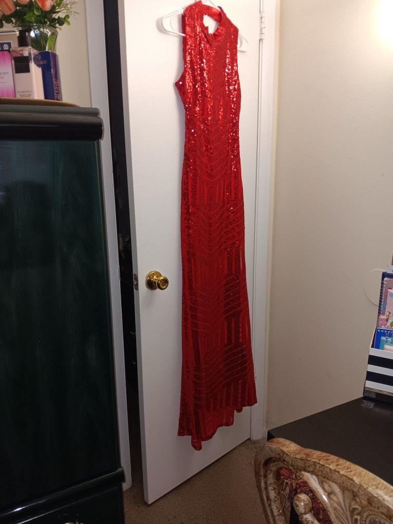 Brand New Red Squeance Dress Size Small/medium