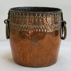 Antique Copper Pot Planter Vessel | 7.5”H
