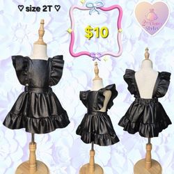 Black Faux Leather Dress