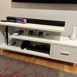 Modern White TV Console / Media Table – 59” Wide
