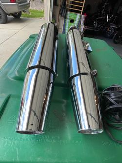 OEM Harley-Davidson chrome stock slip-on exhaust muffler