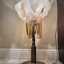 VINTAGE WHITE Leaf Table Lamp 31”H