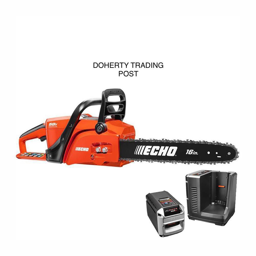 ECHO 16 in. 58-Volt Brushless Lithium-Ion Cordless Chainsaw 4.0 Ah Battery and Charger Included