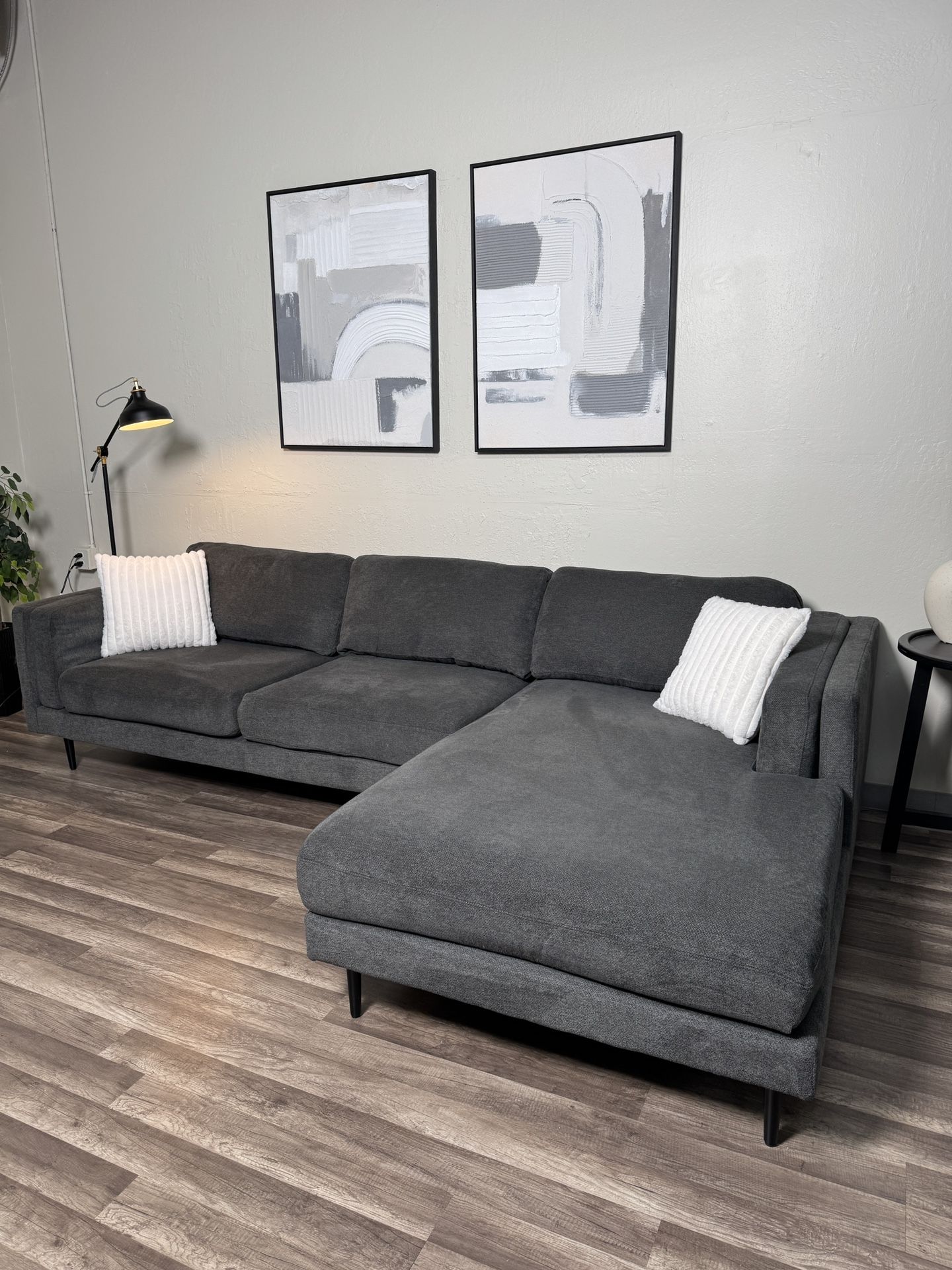 FREE DELIVERY Dark Gray Sectional Couch Living Spaces