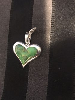 Green Turquoise Heart Pendant #159