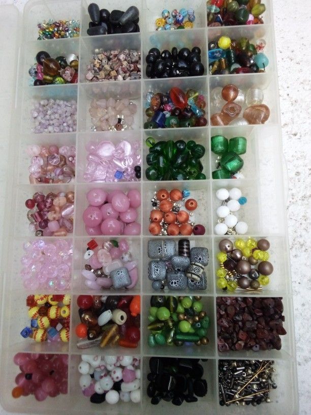 Large Box New Glass Jewelry Beads 