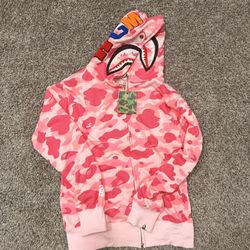 BAPE ABC Camo Shark Full Zip Hoodie 'Pink' Size L