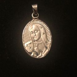 925 Silver Virgen De Guadalupe Pendant 