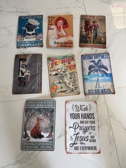 8/vintage-style metal wall sign