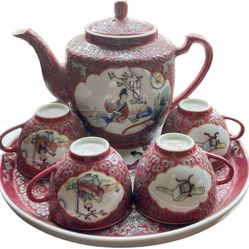 Vintage 6 Pieces Chinese Porcelain Tea Set