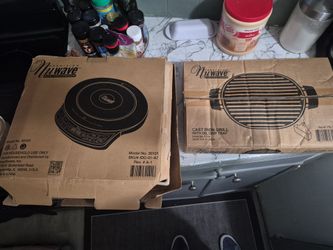 Nuwave induction cookware brand new in box with cast iron grill with drip tray