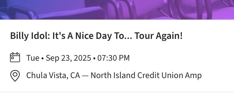 Billy Idol and Joan Jett Concert Tickets 🎟️ 