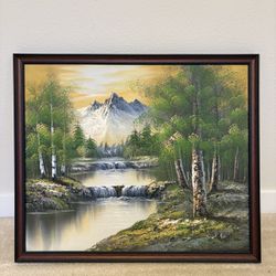 Mountain View Woodland Stream, 26”x 22”