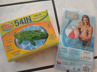 Inflatable Pool Alligator & Beach Ball