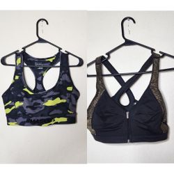 2 Large Sports Bras Victorias Secret Sport Gold & Black & Love & Sports Bra