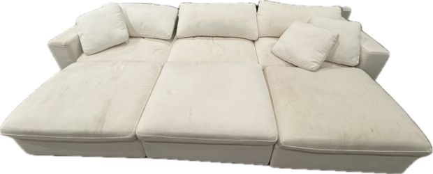 7th Avenue White Couch - Removable Washable Covers