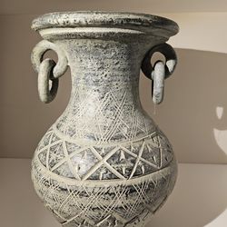 Ceramic Thai Asian Decorative Vintage Vase Rustic Primitive Clay Decor