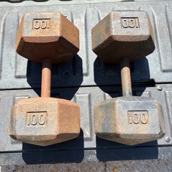 100 Pound Dumbbells Pair