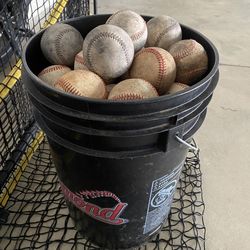 Bucket of Beater Baseballs