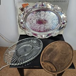 Vintage Old Master byTowle Relish Tray & Carved Board