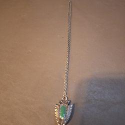 Green Turquoise "Faux" Arrowhead Chocker Necklace 