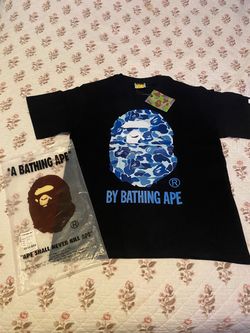 BAPE By Bathing Ape Black W/ Blue Camo Logo Tee