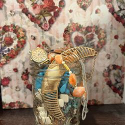 Boho Themed Mystery Jewelry Jar - over 20 pieces of handpicked assorted jewelry