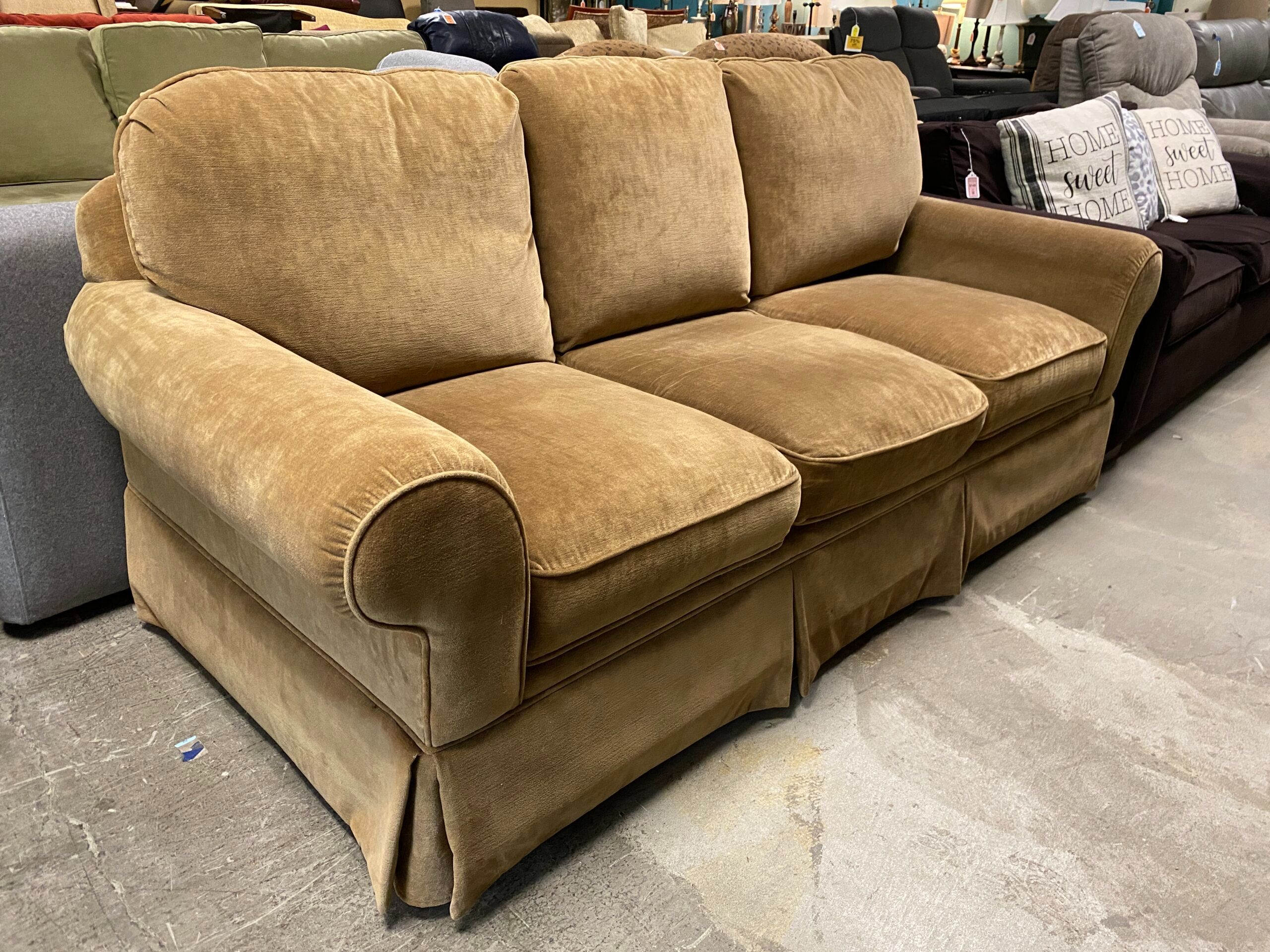 BASSETT Light Brown 3-Seat Sofa