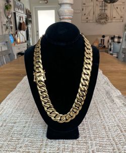 22mm Cuban Link Gold Plated Necklace 24”