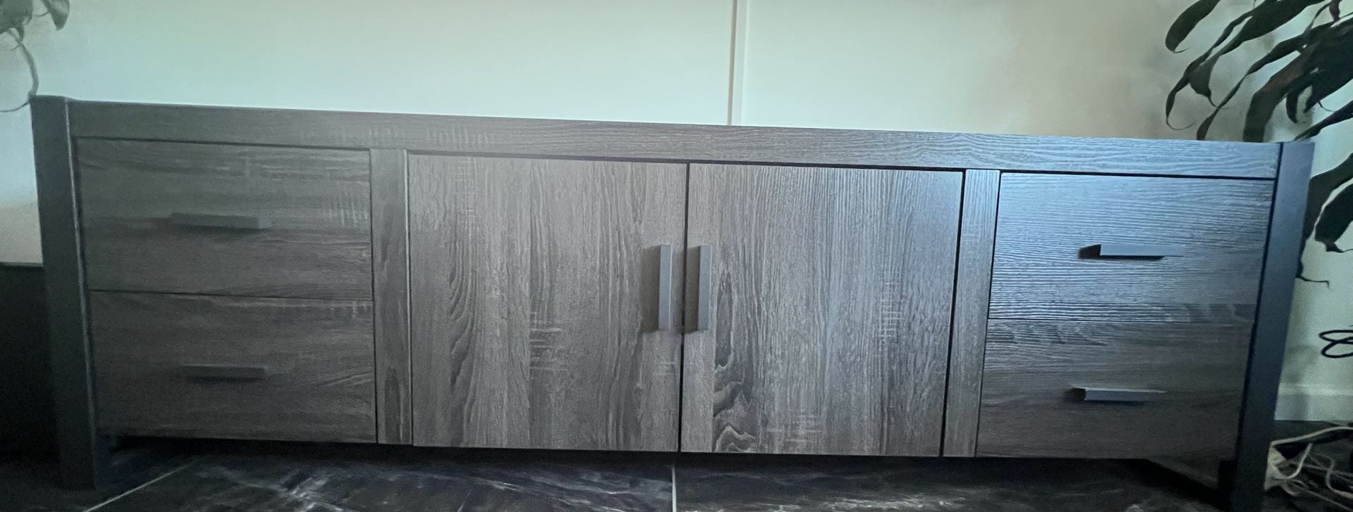 Media Console - Wood Grain Finish