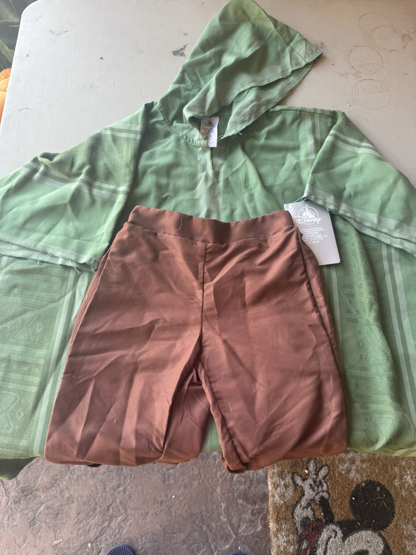 NWT Disney Store Sz 5/6 Encanto Bruno Costume Green Hooded Poncho & Brown Pants