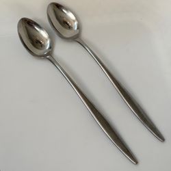 2pc AMC Venice Iced Tea Spoons 7 1/2” Stainless Japan Satin