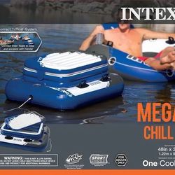 NEW IN BOX LARGE INFLATABLE COOLER RIVER POOL FLOAT - Connects to Intex River tubes 