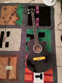 Black Acoustic-Electric Bass Guitar