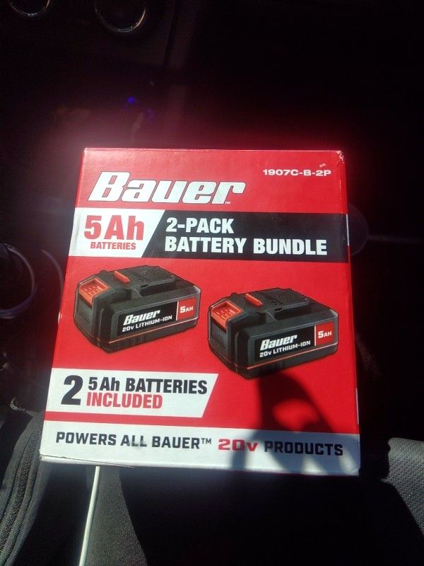 5Ah 2-Pack Battery Bundle - Compatible with All Bauer 20V Products