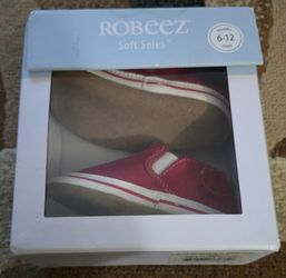 Robeez slip on soft soles crib shoe Red - 6 To 12 months.