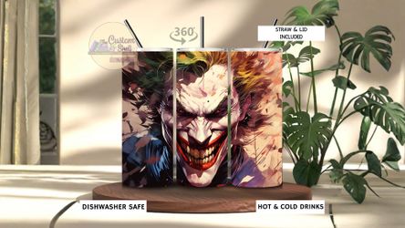 Joker Watercolor 20 Oz Stainless Steel Tumbler (READ DESCRIPTION)