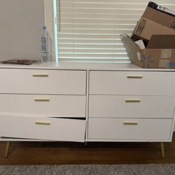 White Dresser Gold Handles