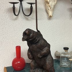 Antique Brass Bear Lamp